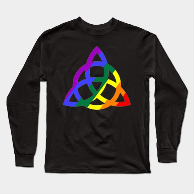 Rainbow Pentacle Wiccan Witch Symbol Long Sleeve T-Shirt by AmandaPandaBrand